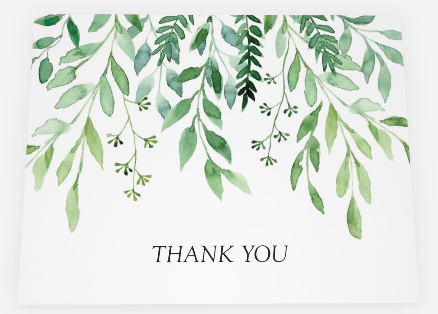 Natured themed greenery thank you card design