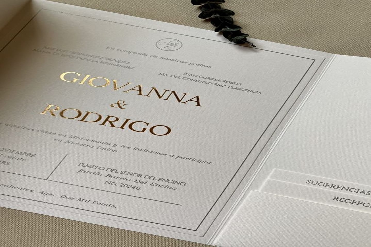 White and gold business card design for a project manager