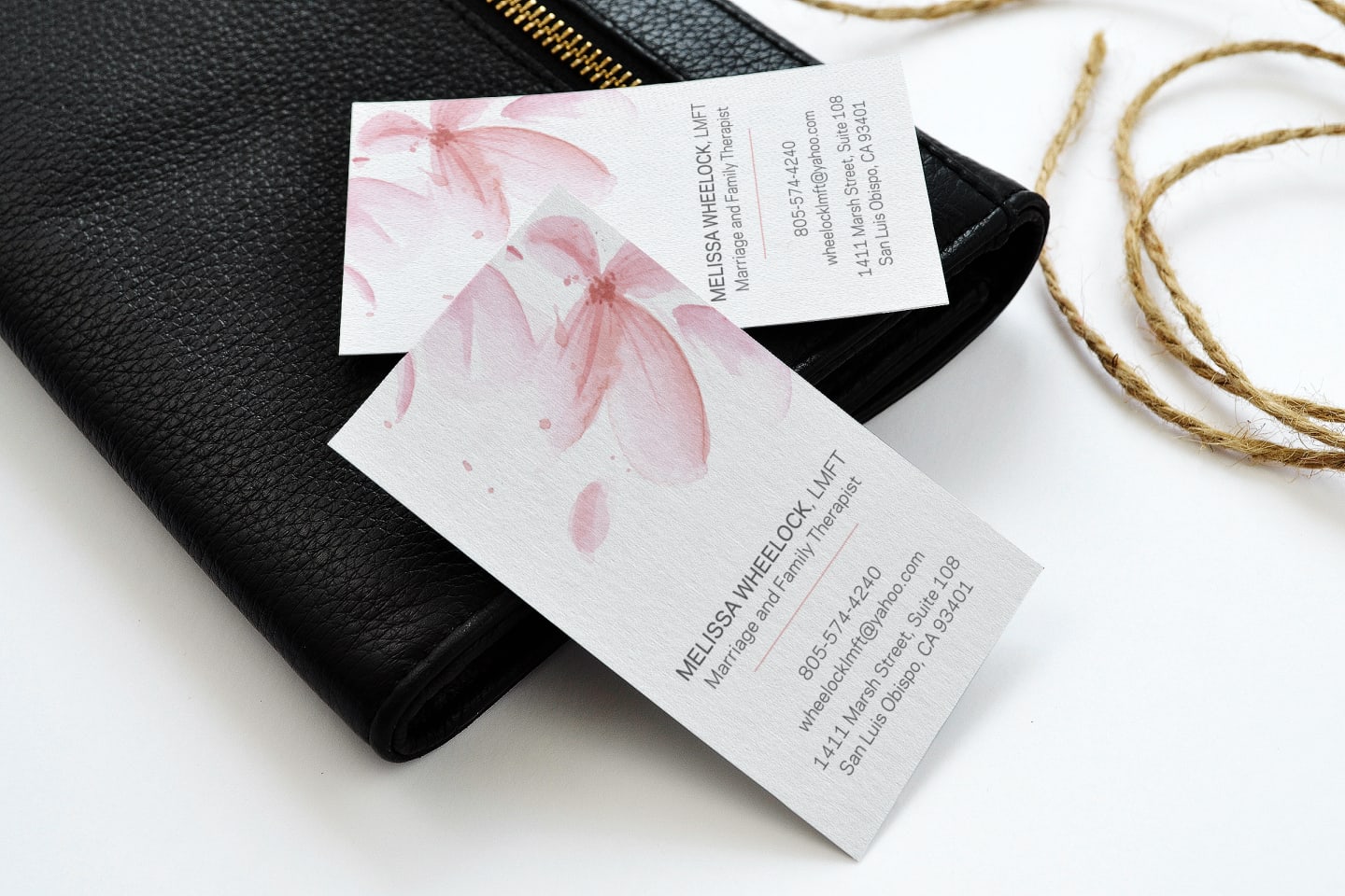 Flower watercolor business card.
