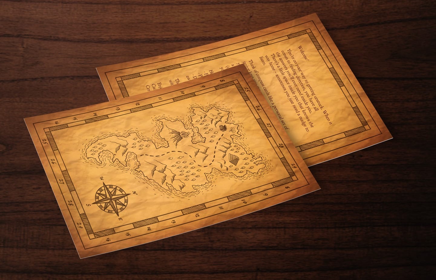 Custom treasure map postcard birthday gift ideas