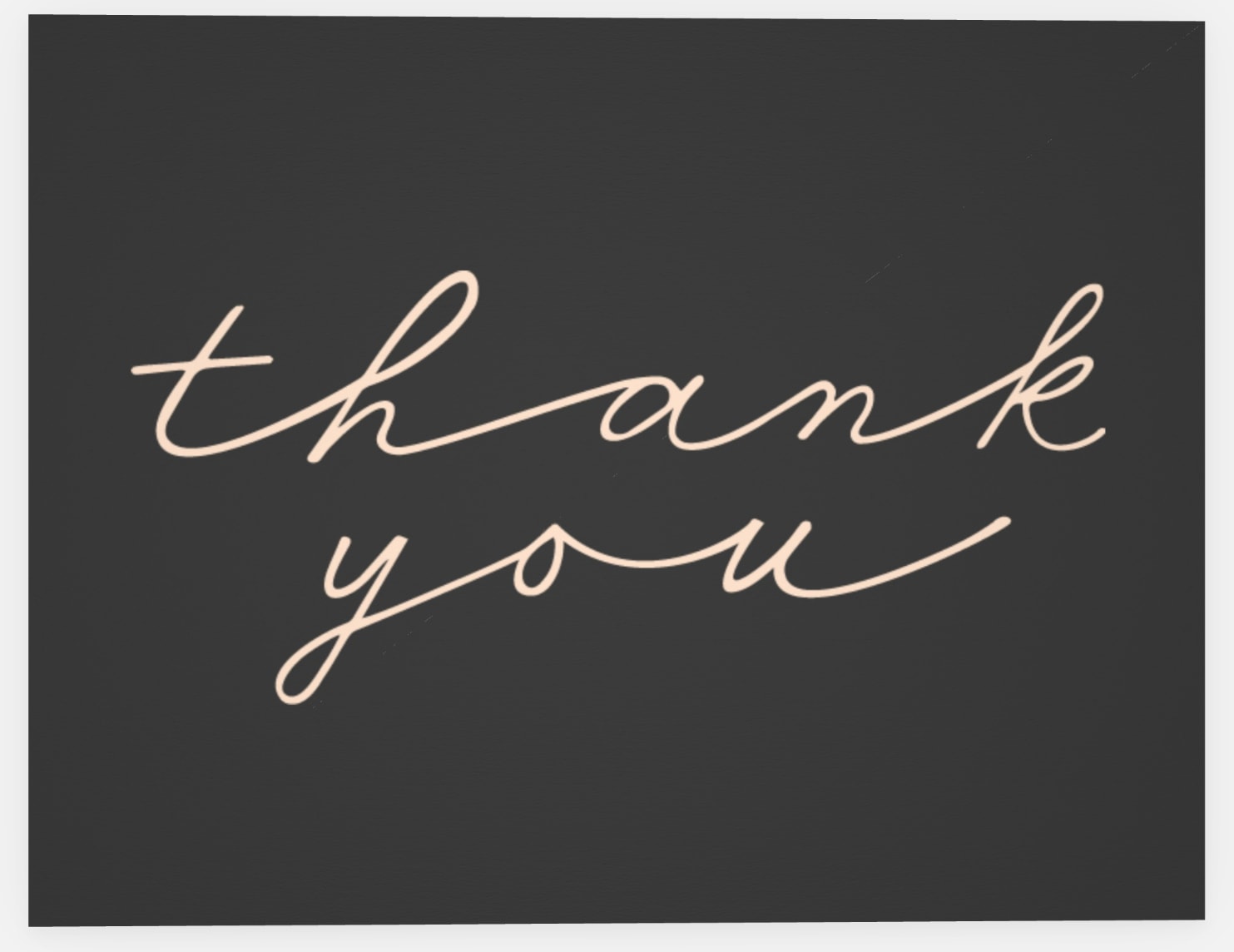 Cursive wedding thank you card design
