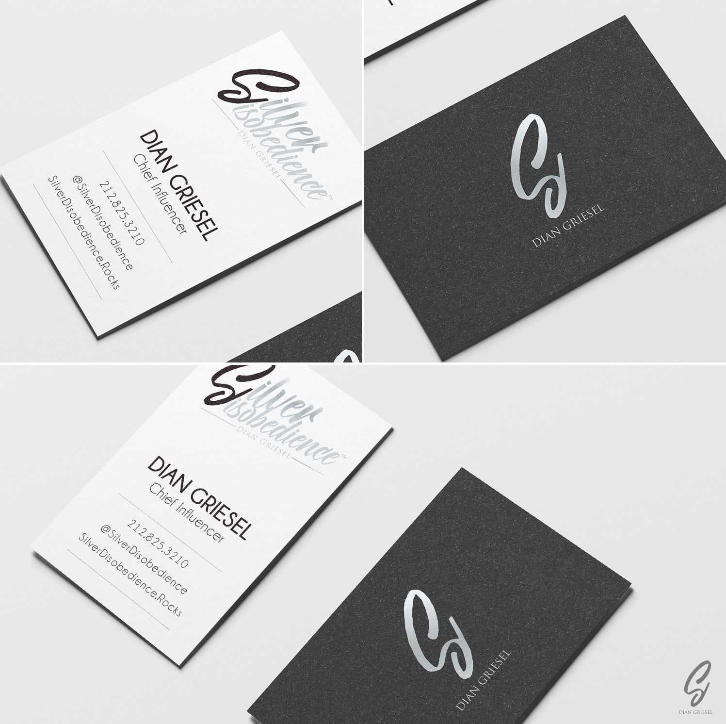 Use of emphasis through bold fonts in a business card design