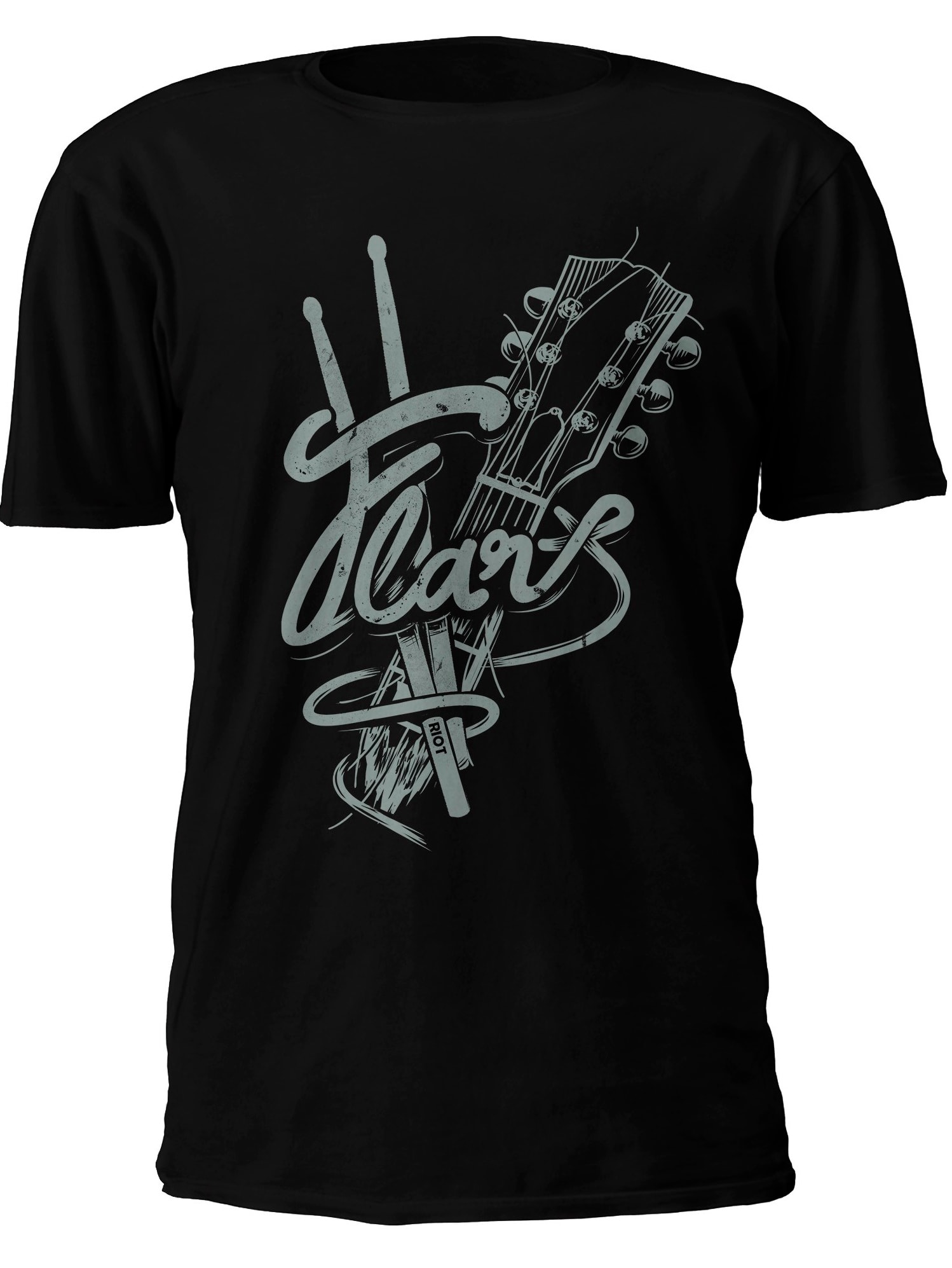 Illustrated t-shirt of rock instruments