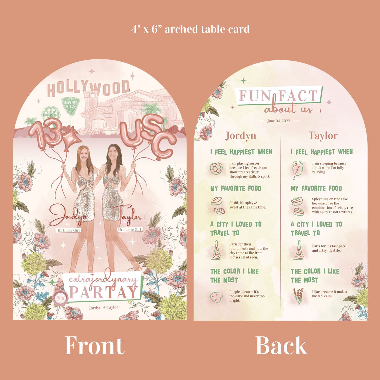 Joint birthday party table card design