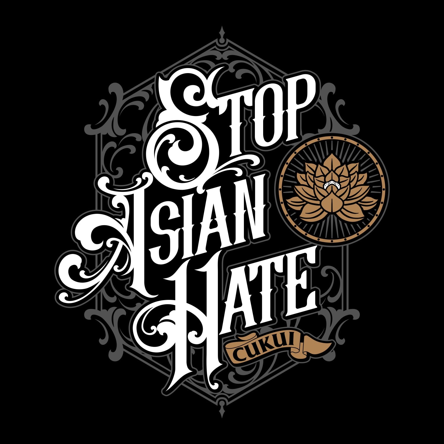 Stop Asian Hate T-shirt design by clothing brand Cukui to support cause