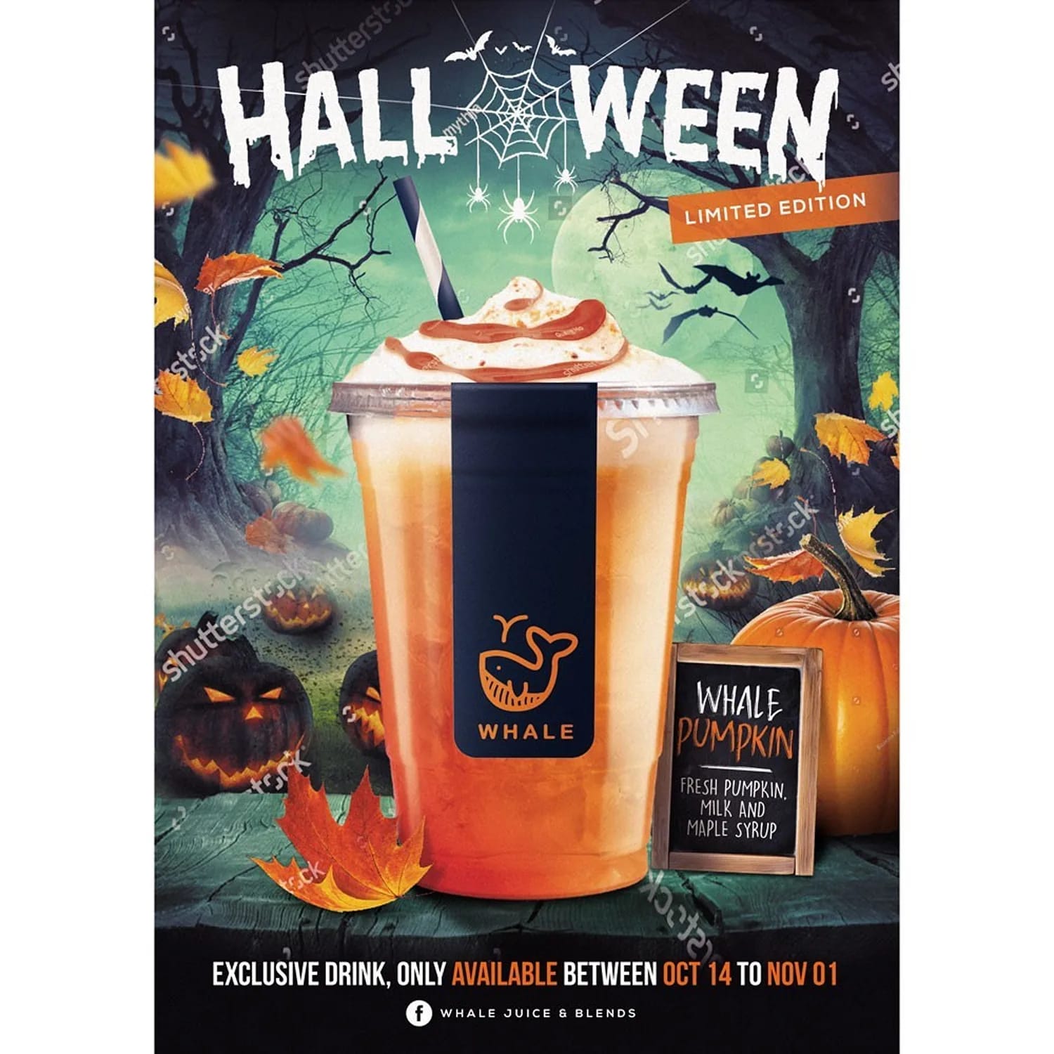 Poster design advertising a limited-edition Halloween drink