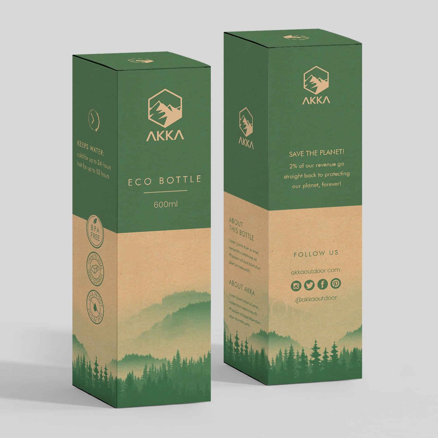 Sustainable brand packaging for an environmentally conscious brand.