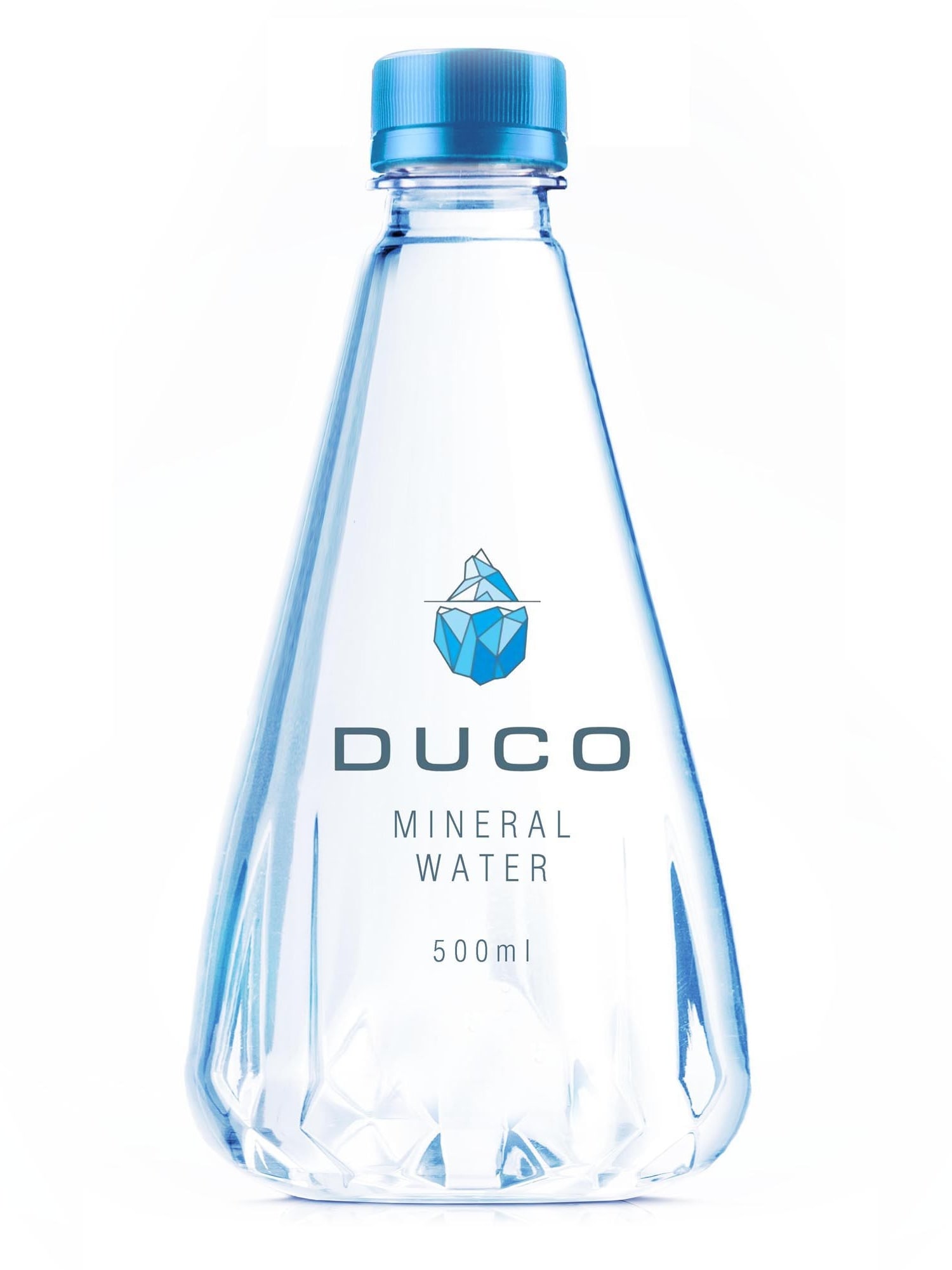merchandise branding with triangular water bottle with an iceberg on it