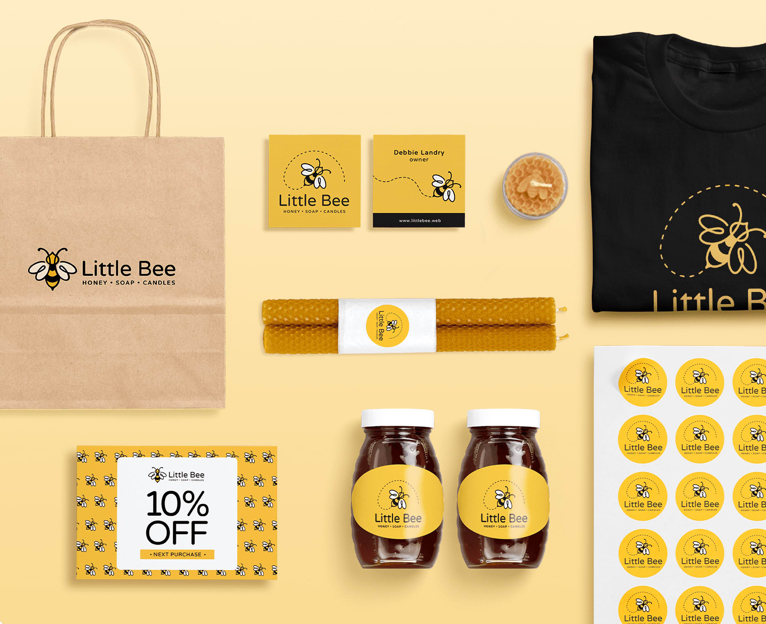 Little Bee small business brand logo used across various applications