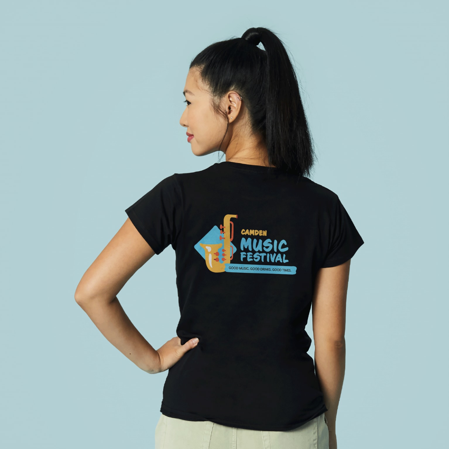 Upper back T-shirt design placement