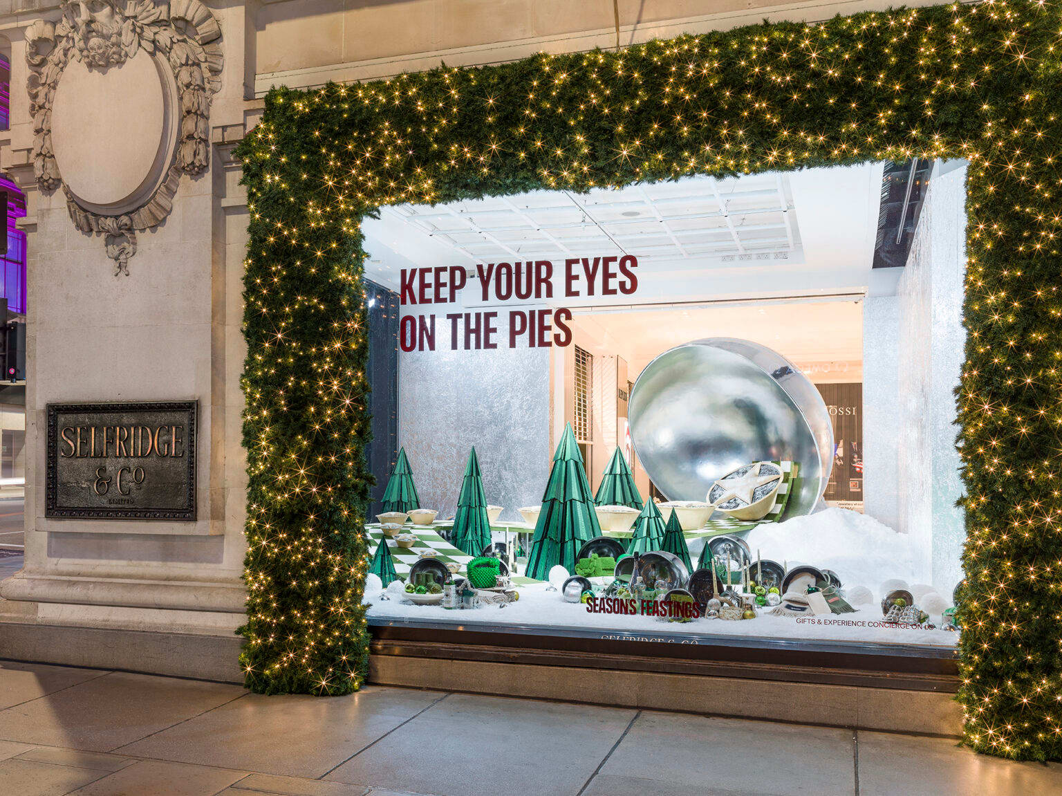 Winter Christmas window display at Selfridges
