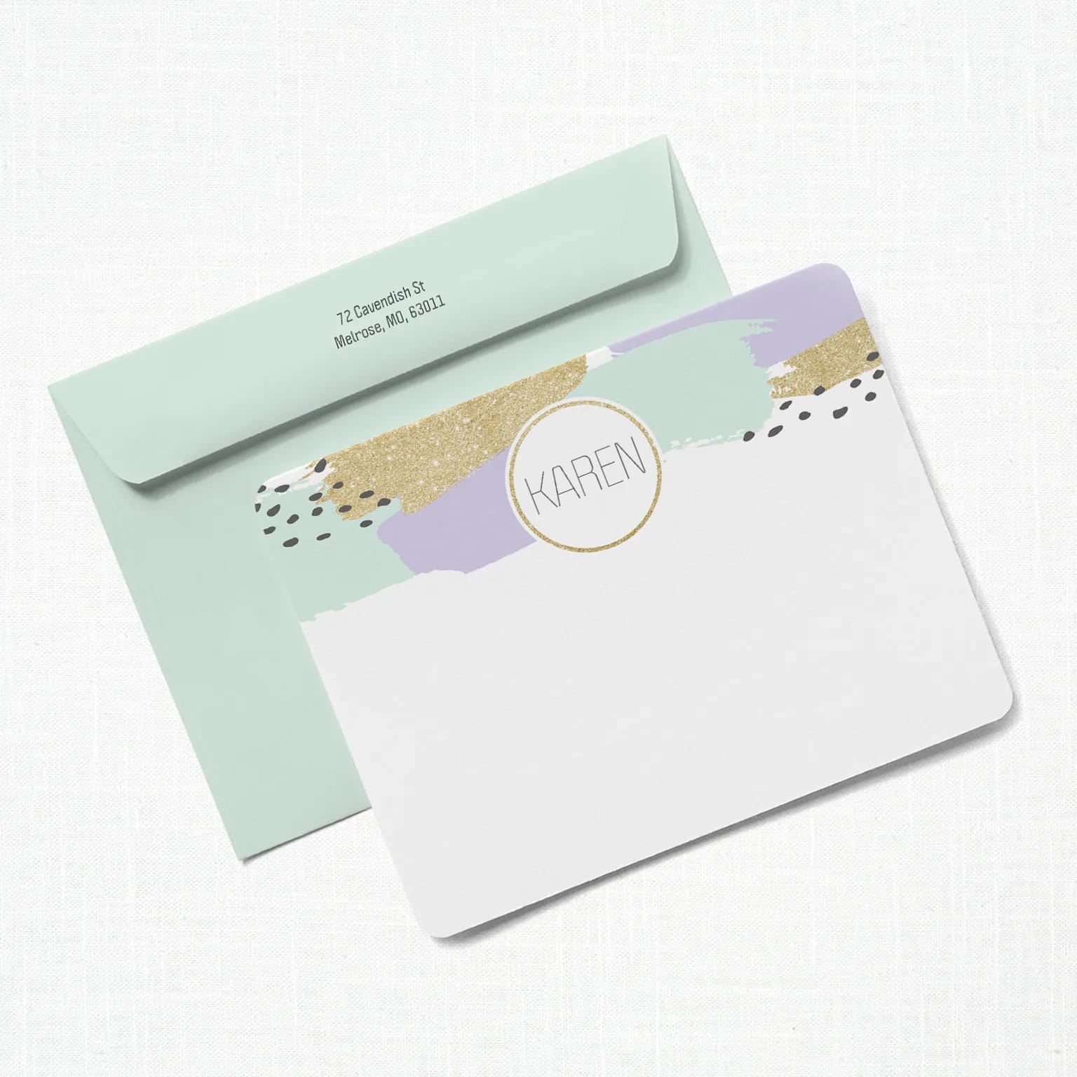 A custom note card as a personalized Mother’s Day gift idea.