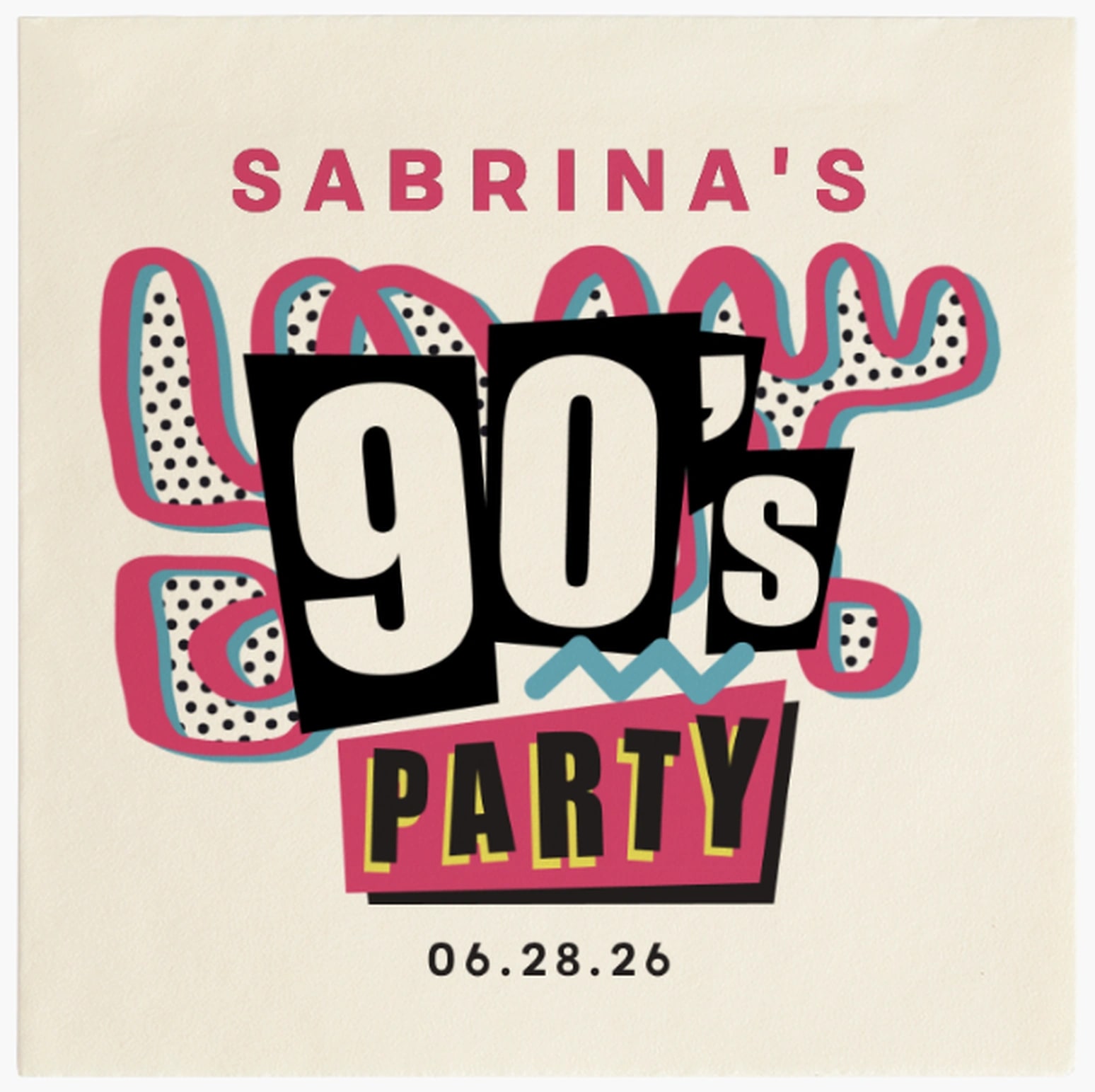 Custom birthday party napkin