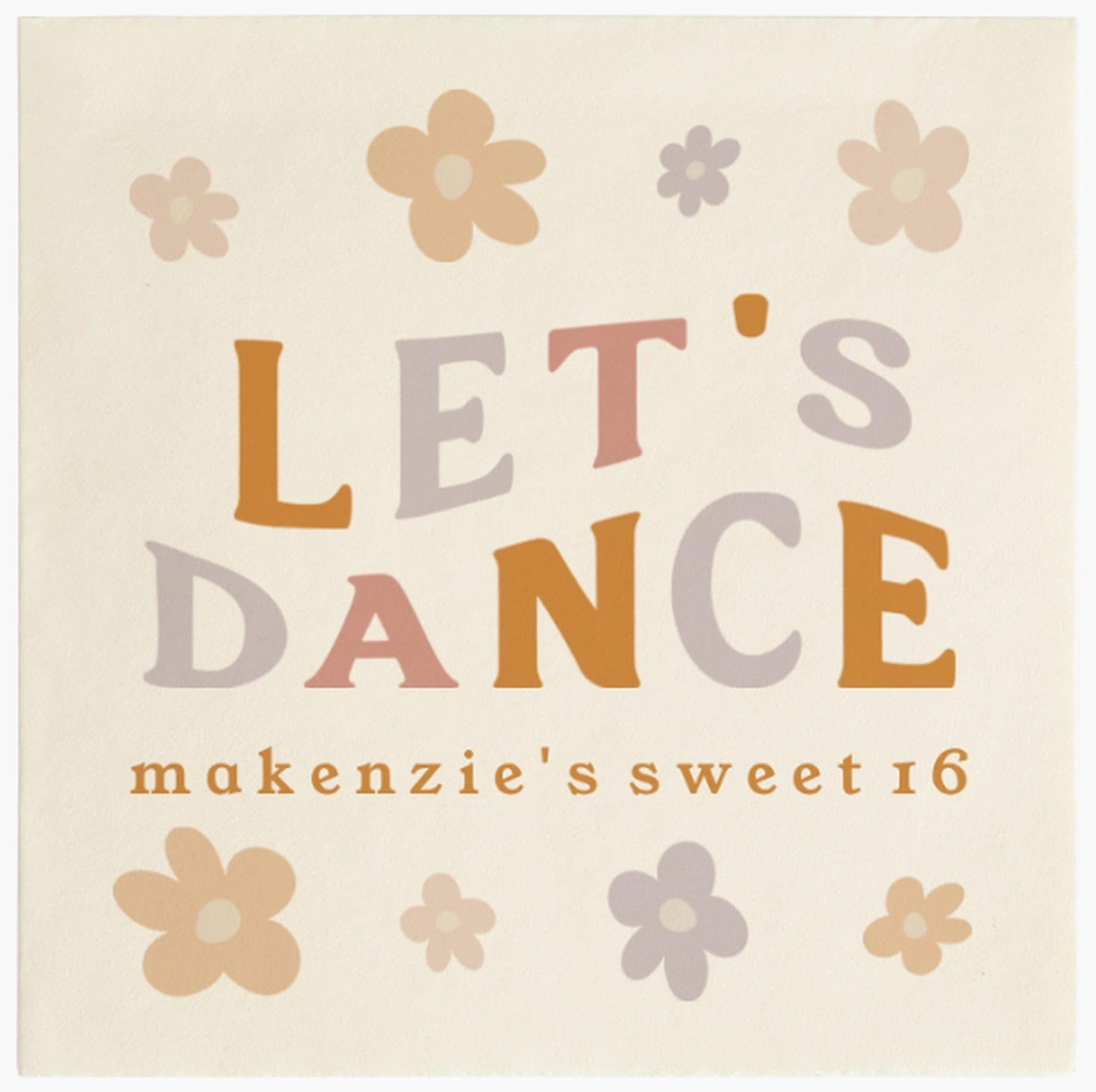 Custom birthday party napkin