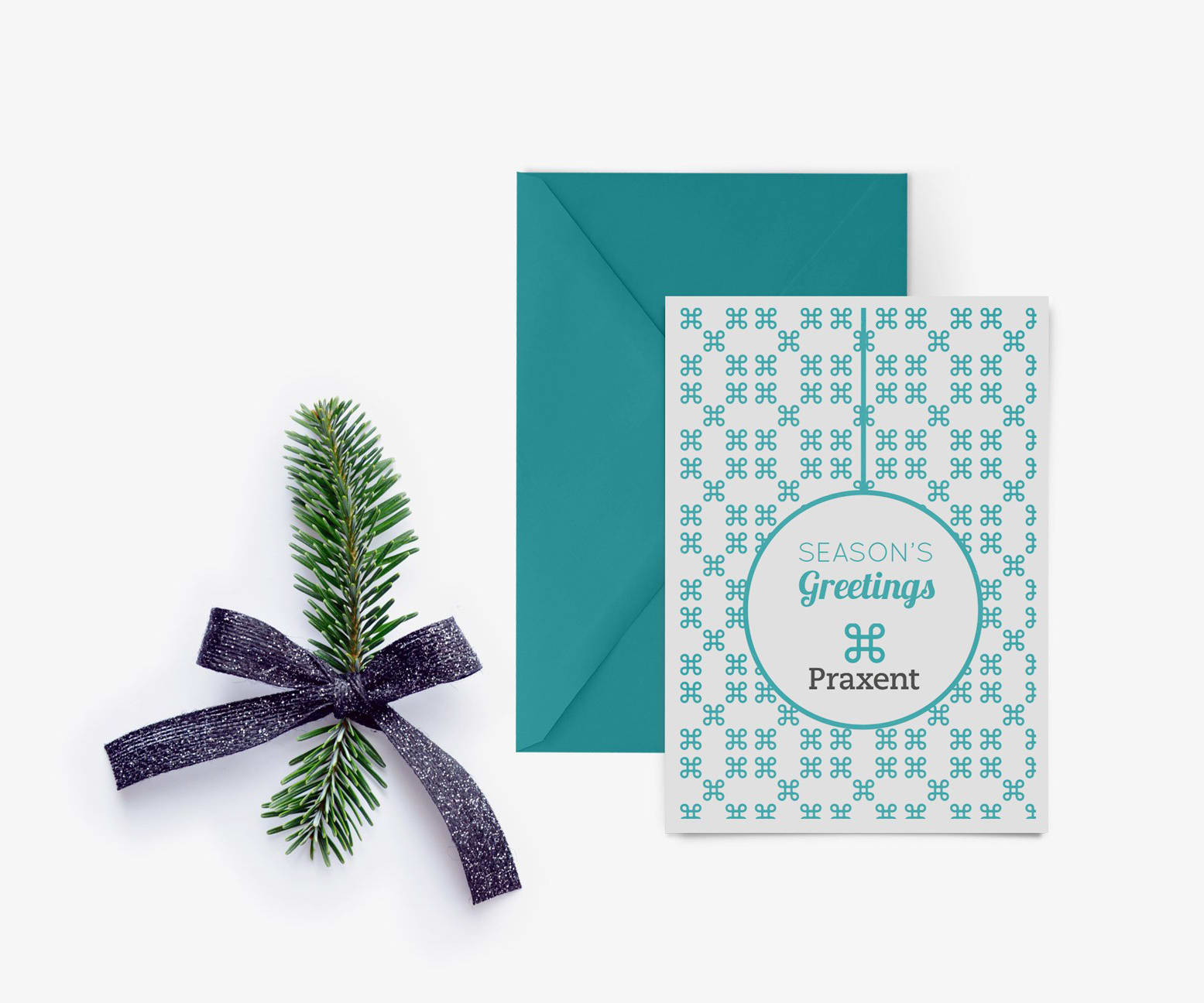 Custom holiday cards: using a logo to create a gift-wrap pattern