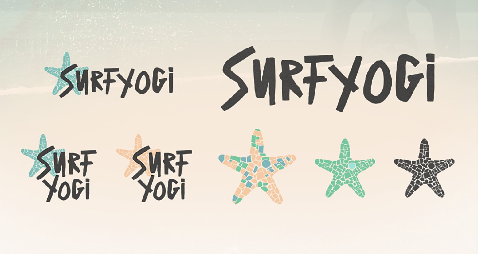 Design de logo avec des &eacute;toiles de mer dans des tons pastel