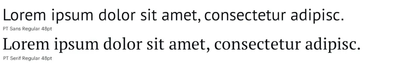PT Sans und PT Sans sind gut lesbare Schriftarten.