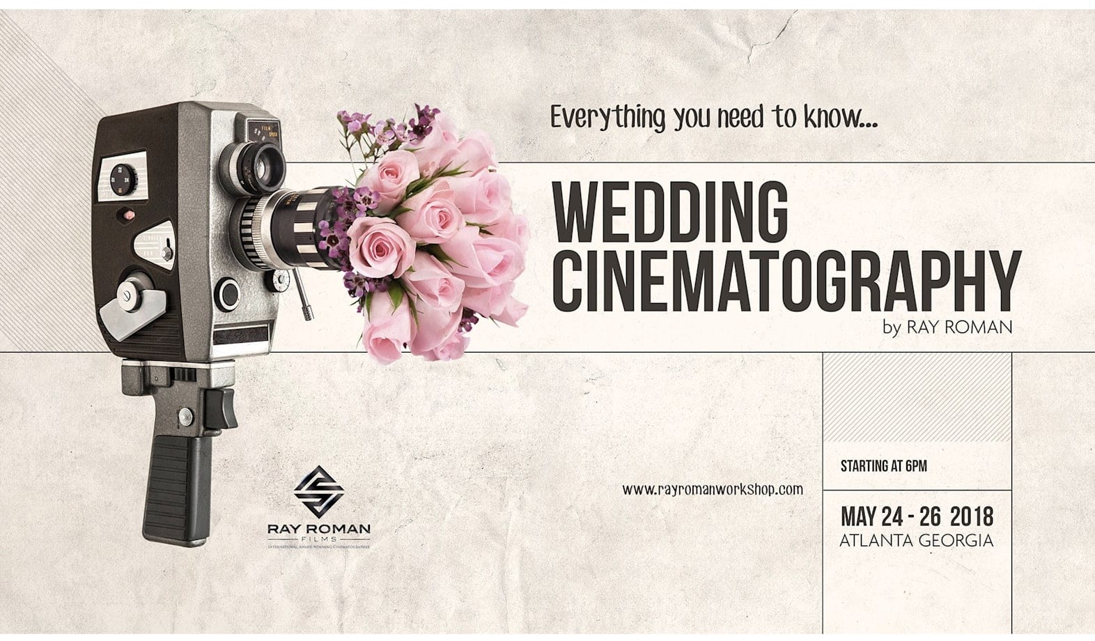 Poster design advertising wedding cinematography courses