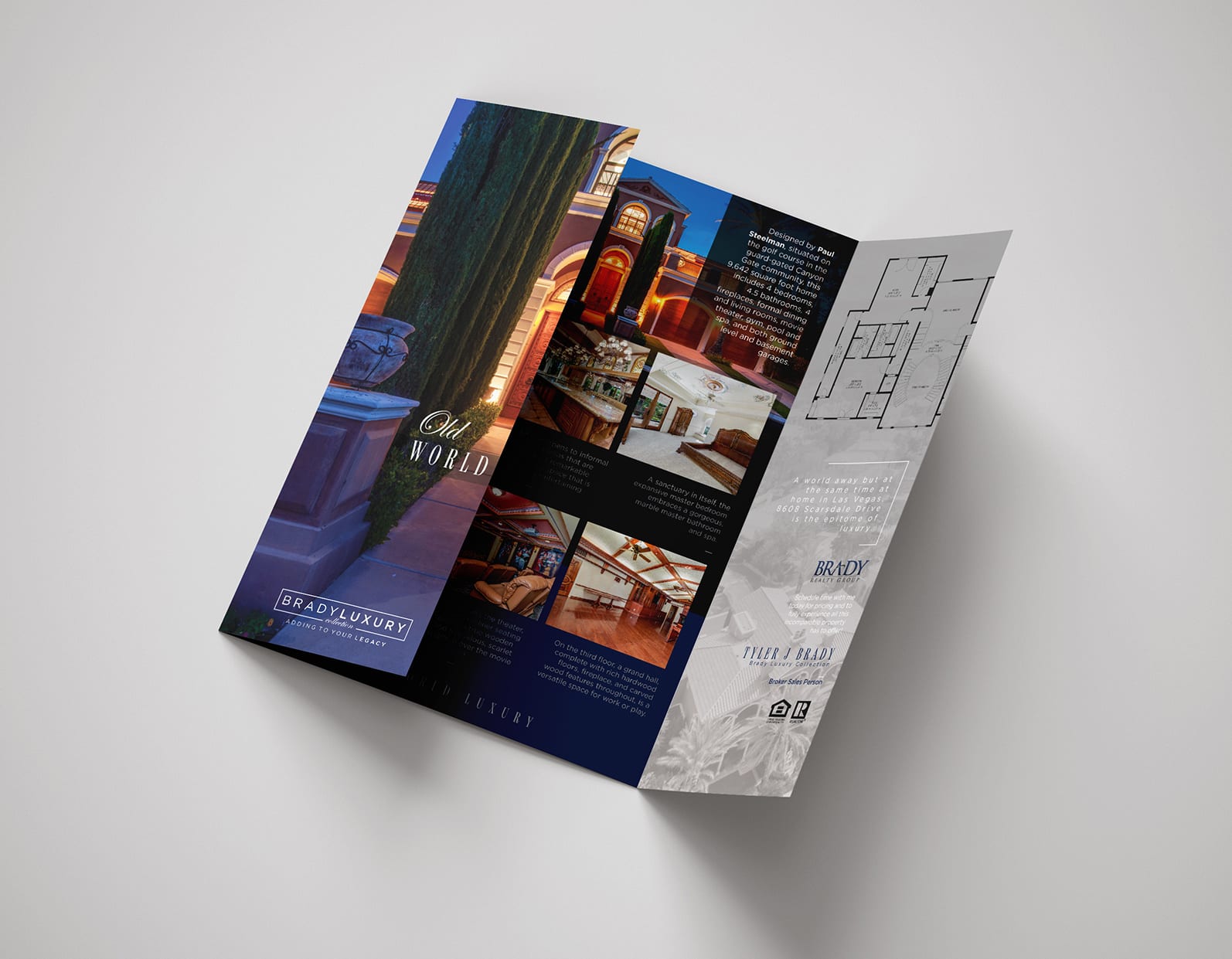 Gate-fold brochure for a real estate brand