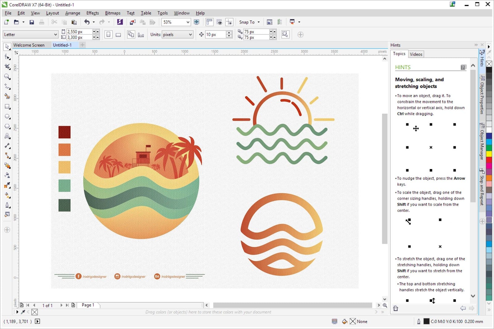 CorelDRAW LiveSketch feature logo design software.