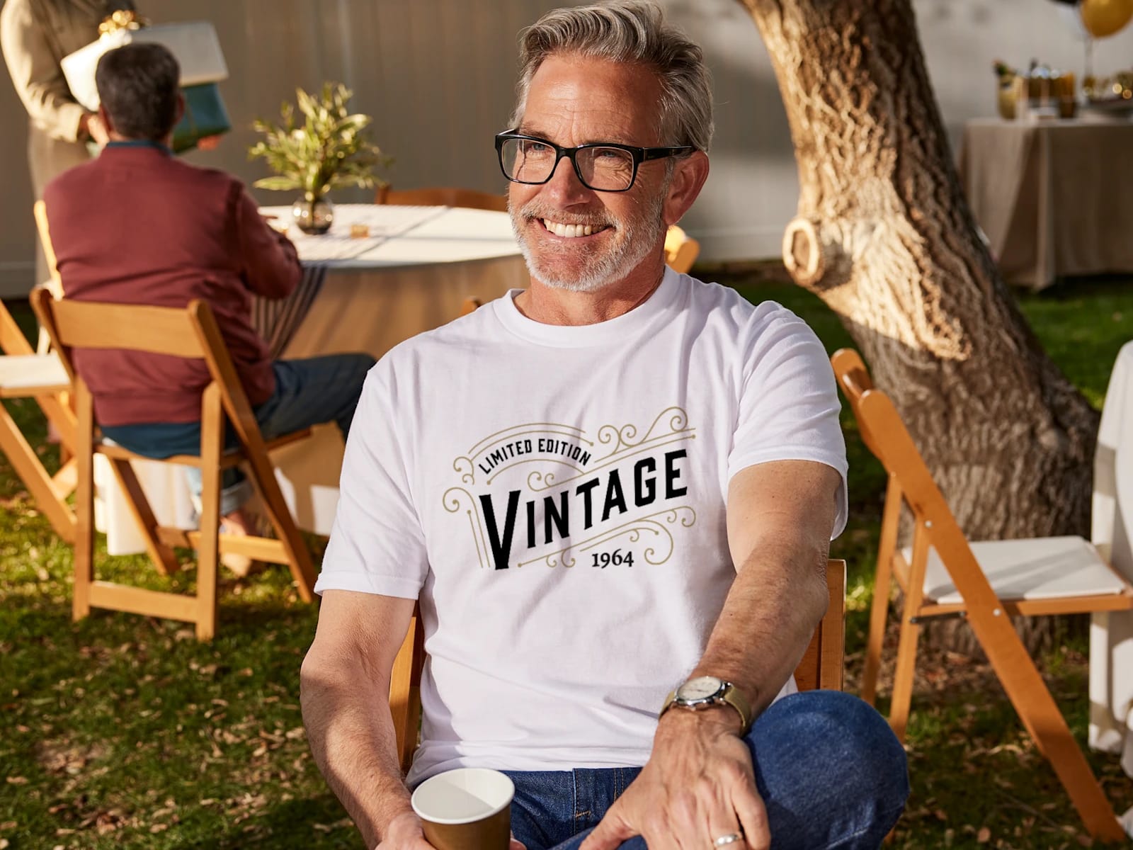 50th birthday gift idea: customize a T-shirt with a funny joke, photo or logo