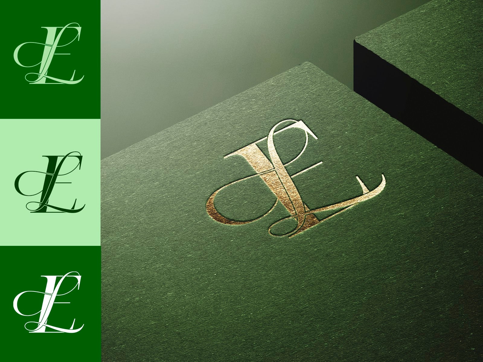 Classic script wedding monogram logo