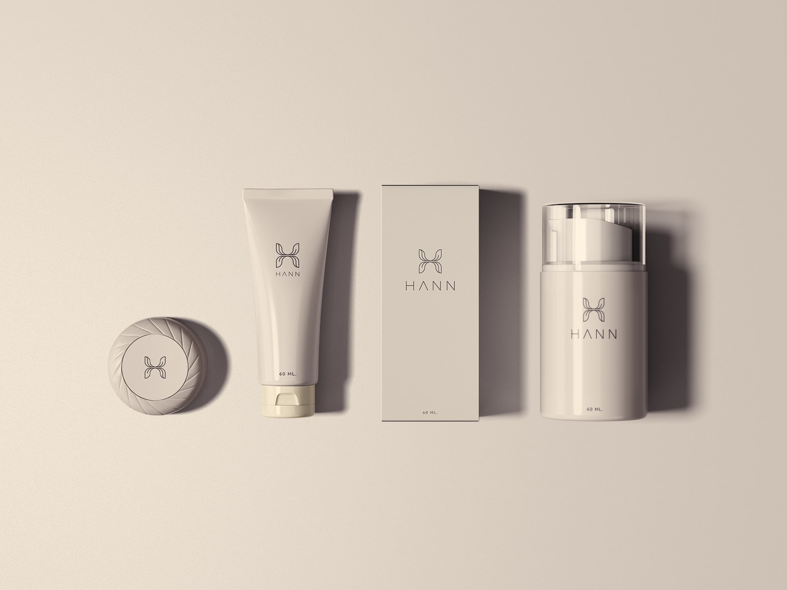 muted product packaging line