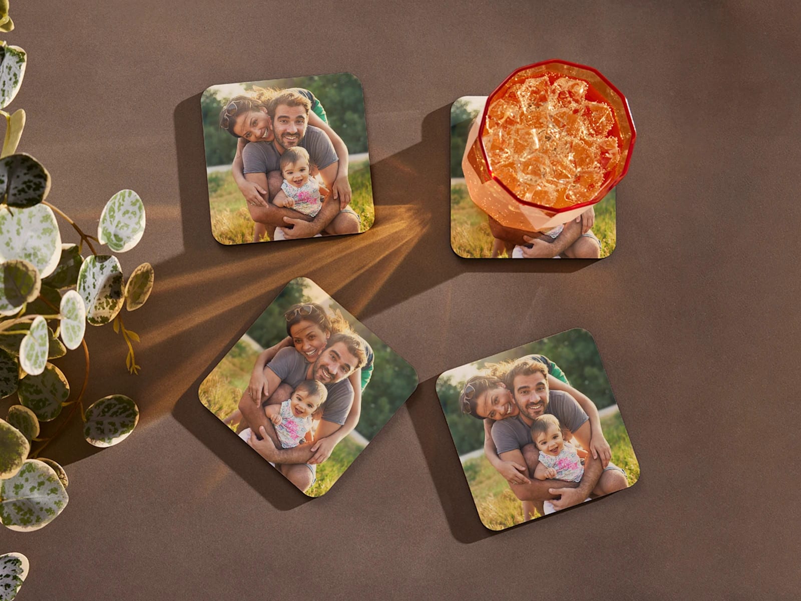 Custom coasters with family photos