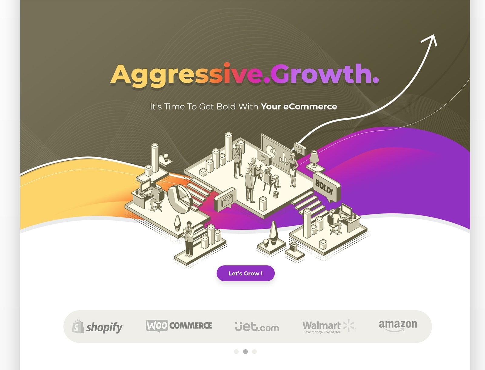 Homepage website design for a marketing agency