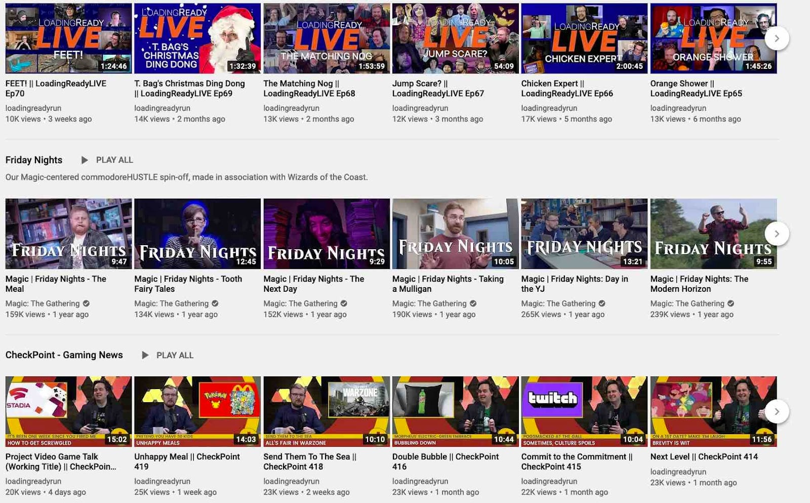 loadingreadyrun sections