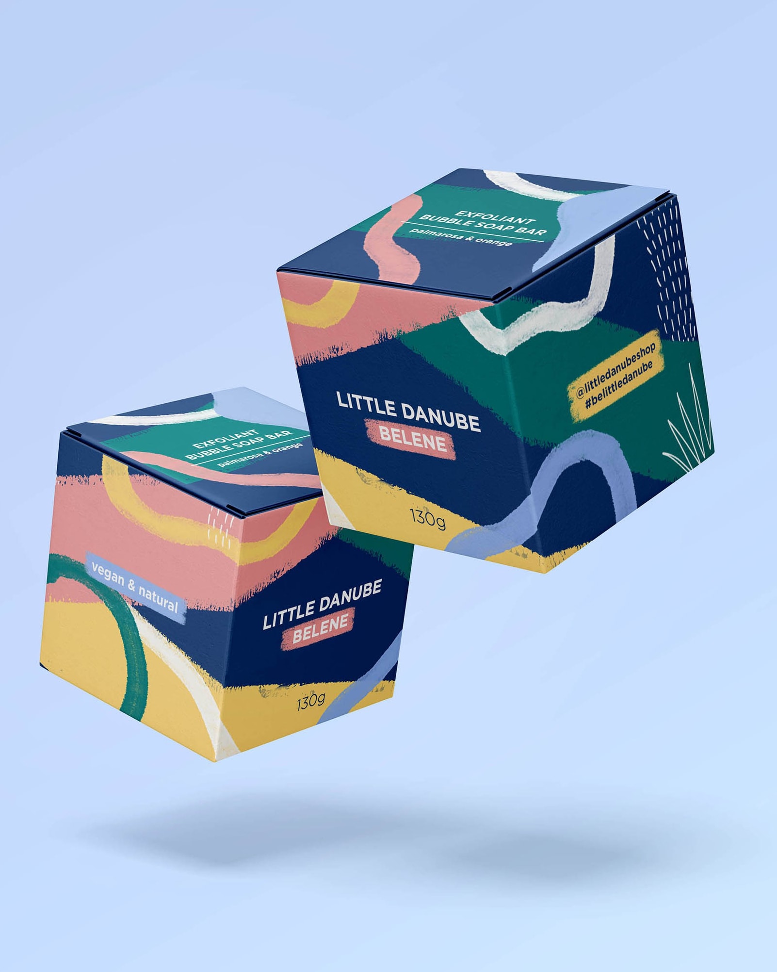 Packaging design using bright colours and imperfect brush strokes demonstrating the Childlike Textures graphic design trend