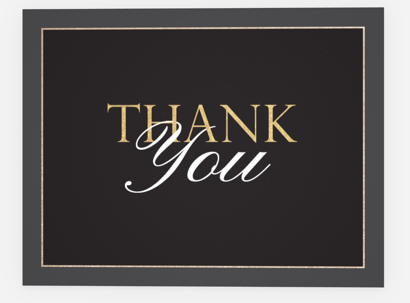 Traditional thank you card design with a border