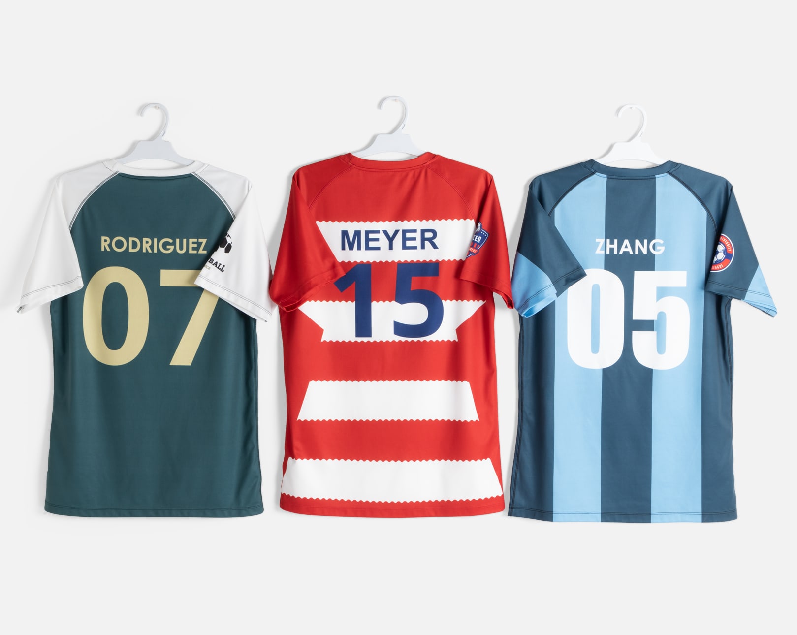 Design placement on custom jersey T-shirts