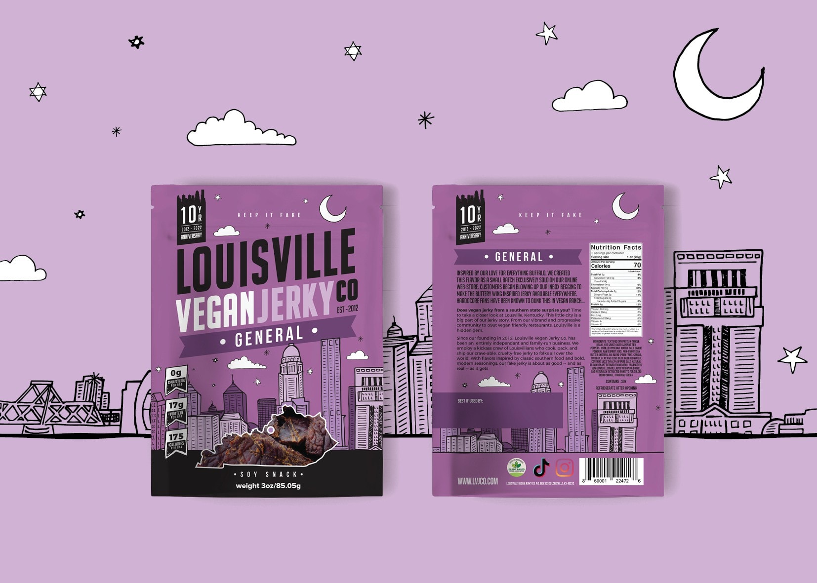 purple vegan nack packaging design