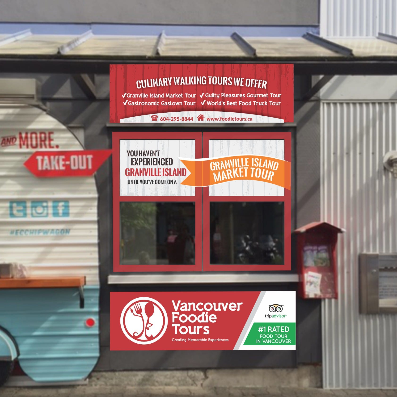 Mockup de signalétique rouge