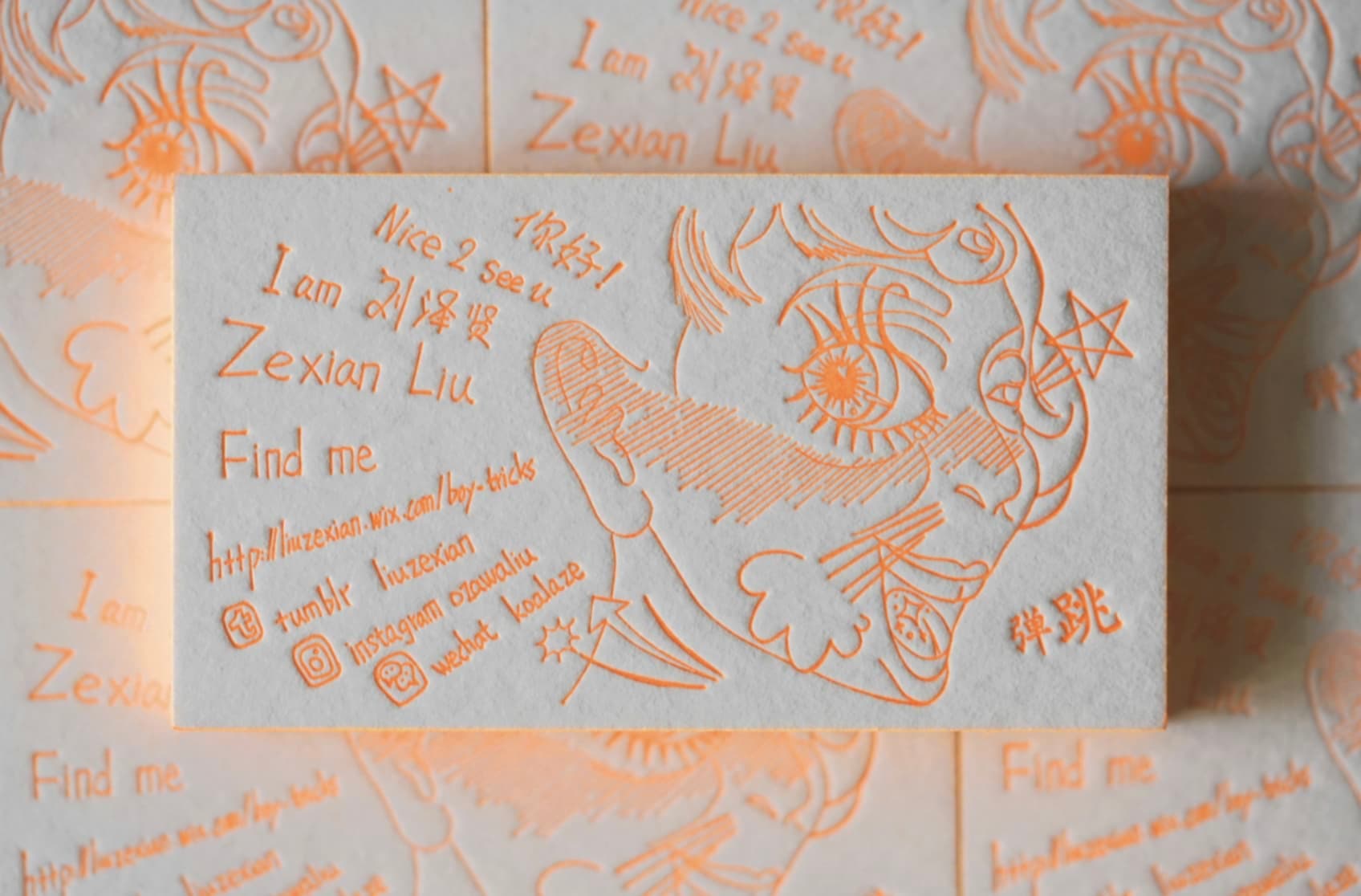 Miniature artwork business card for a creative professional