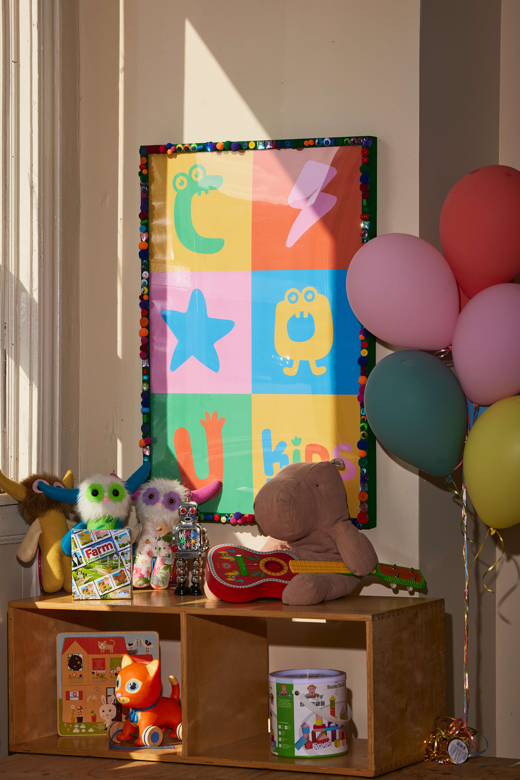 toy store poster on a wall