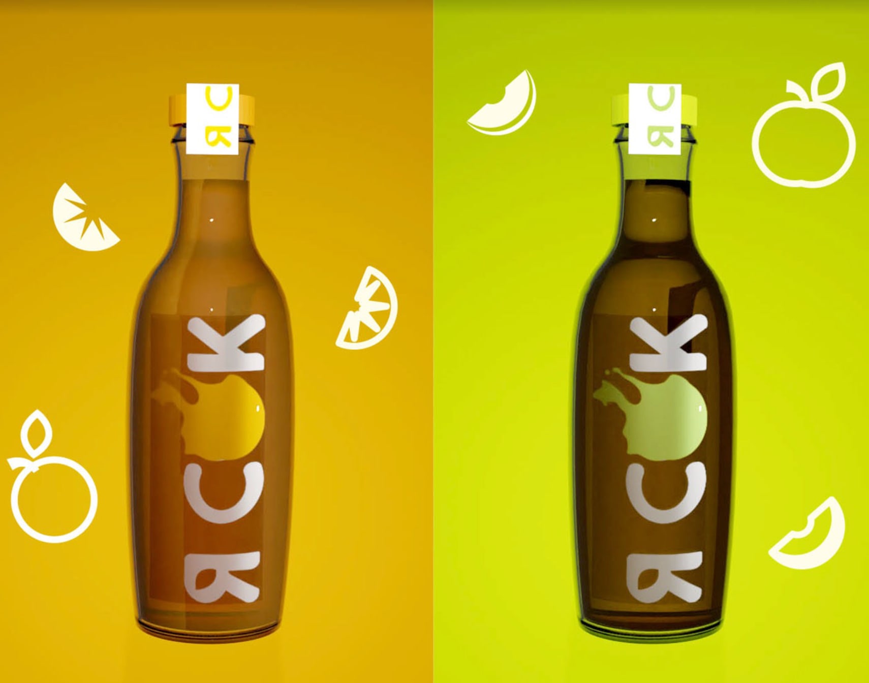 Abbildung des Logodesigns für eine Saftmarke.
