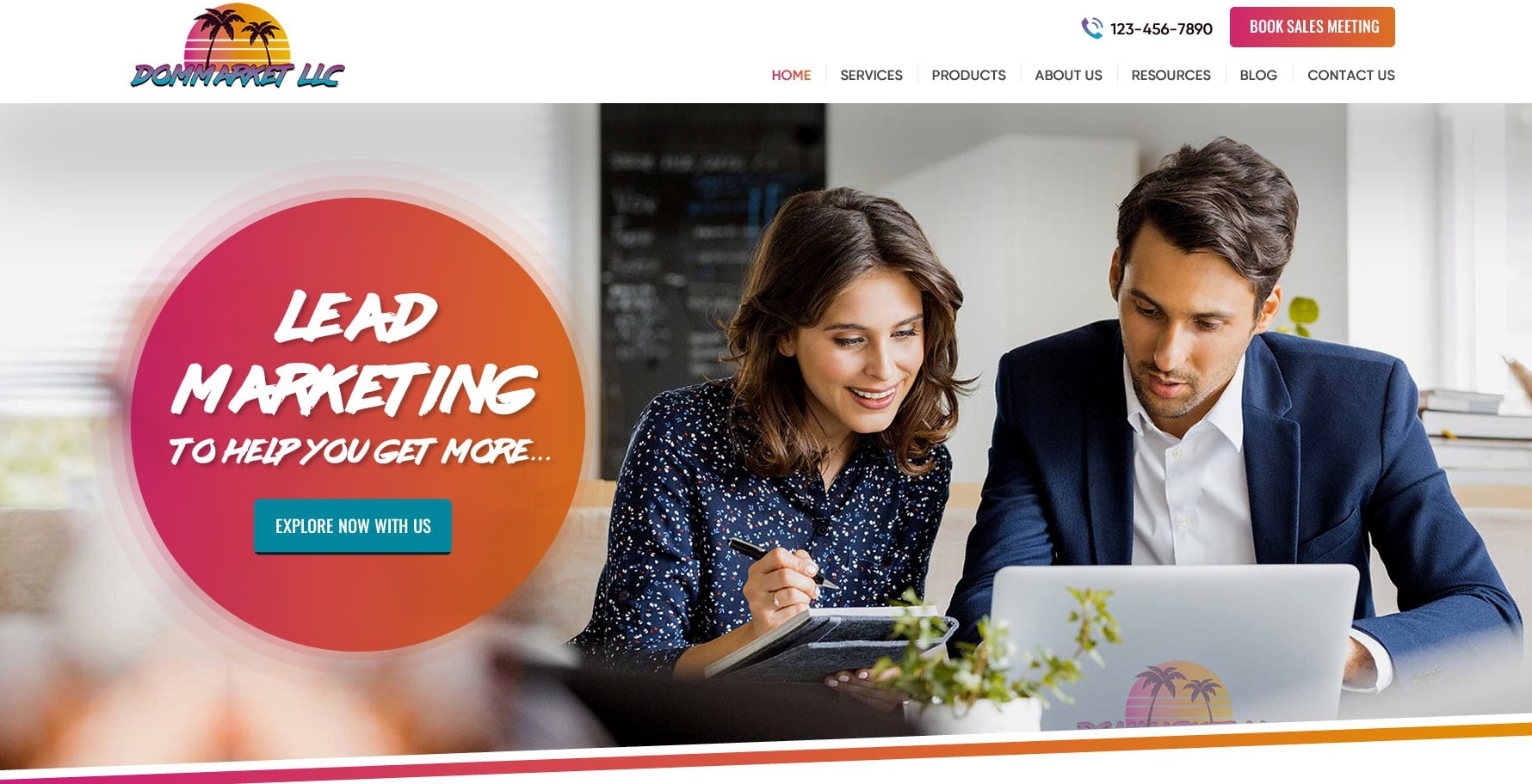 Design de site web coloré et basé principalement sur une photo