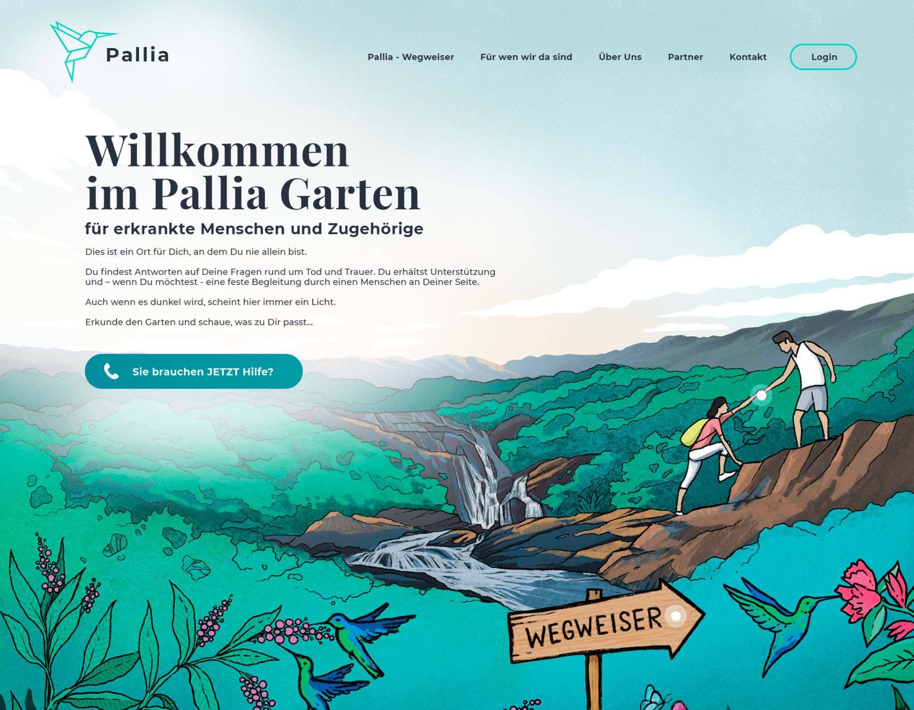 Website design that uses custom illustrations