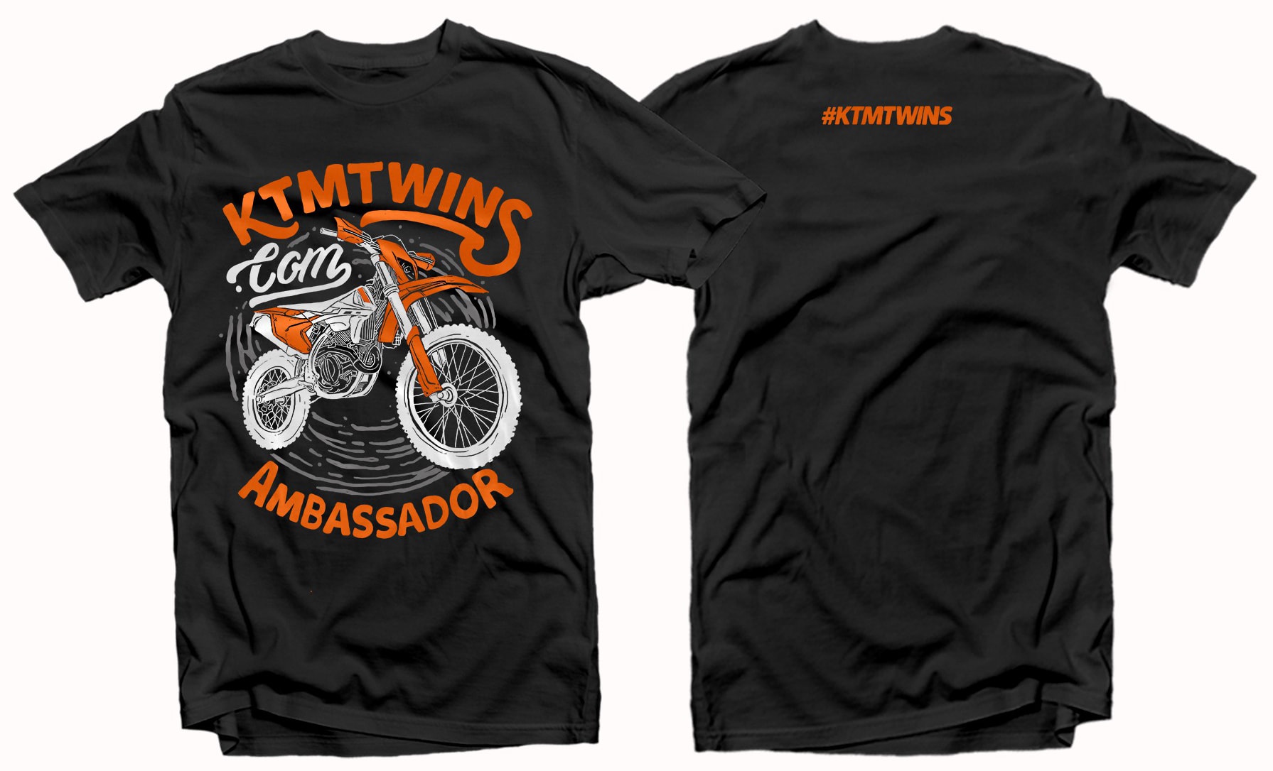 A T-shirt with a full front and back collar T-shirt design placement