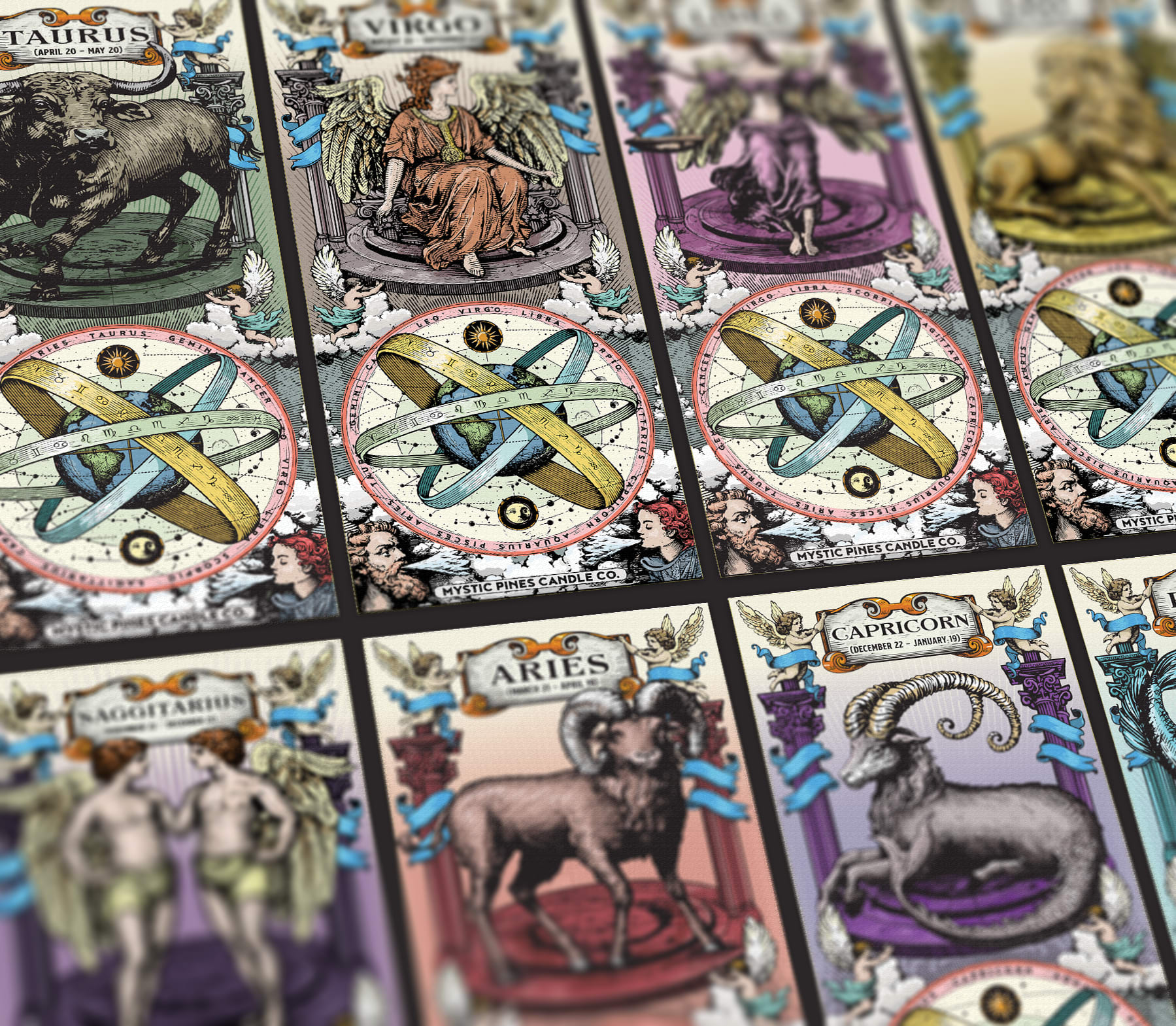 Atlas drawing for each zodiac