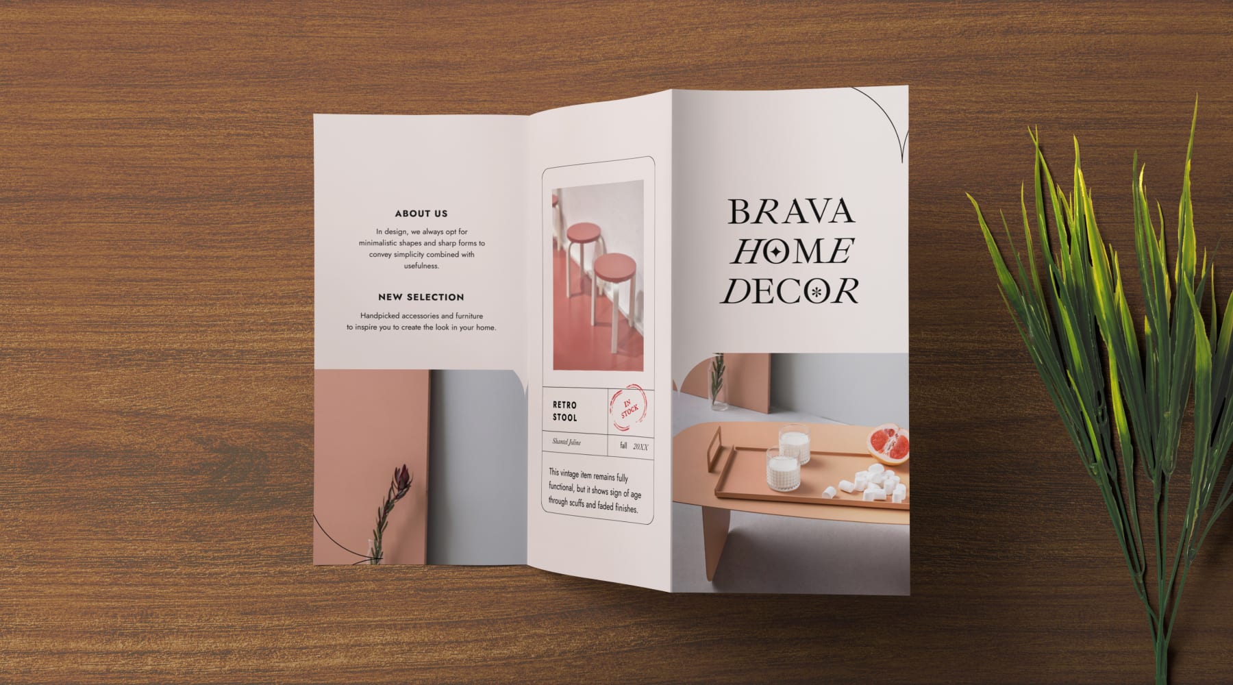 Home decor Z-fold folded leaflet design.