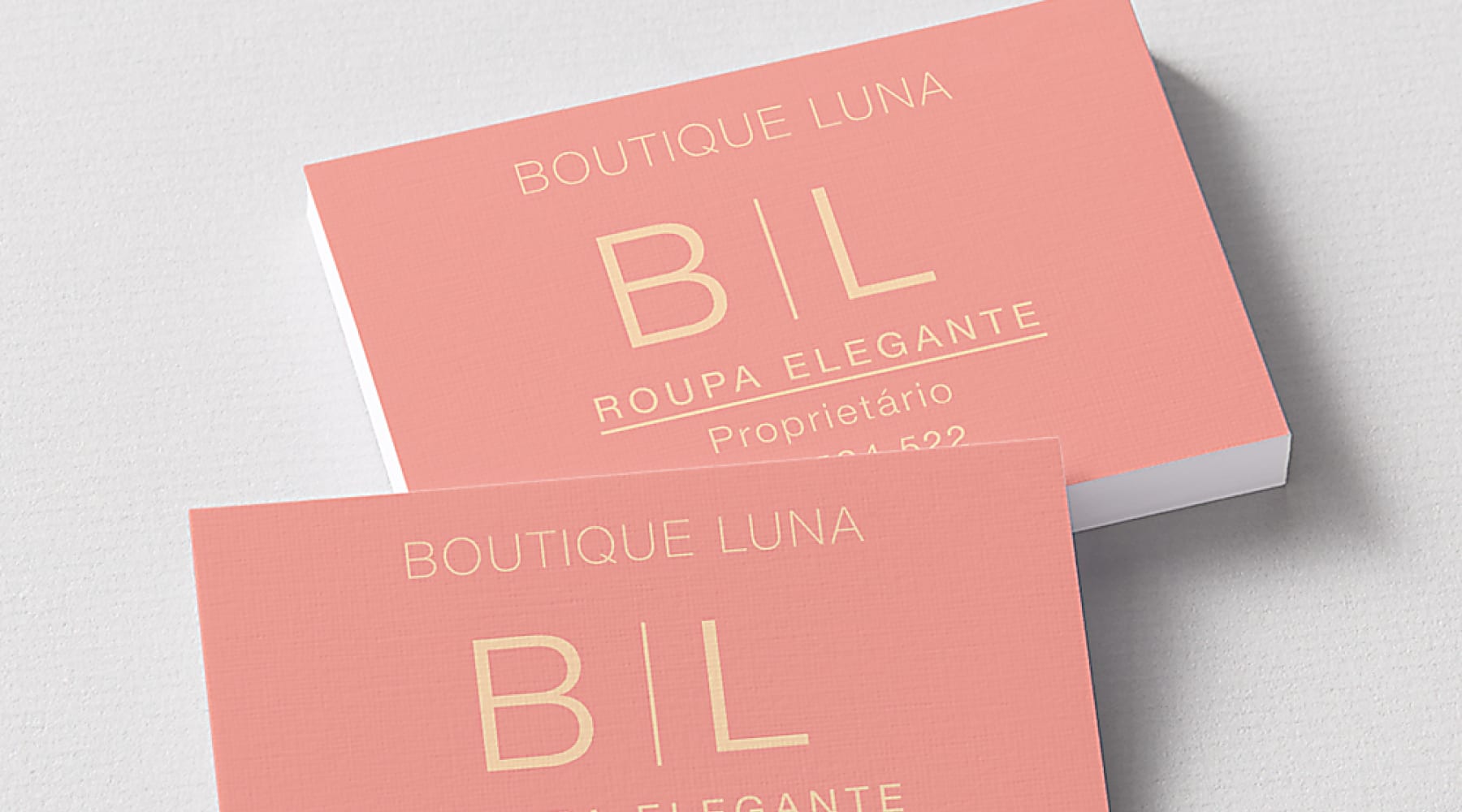 Business card that uses linen business card paper stock