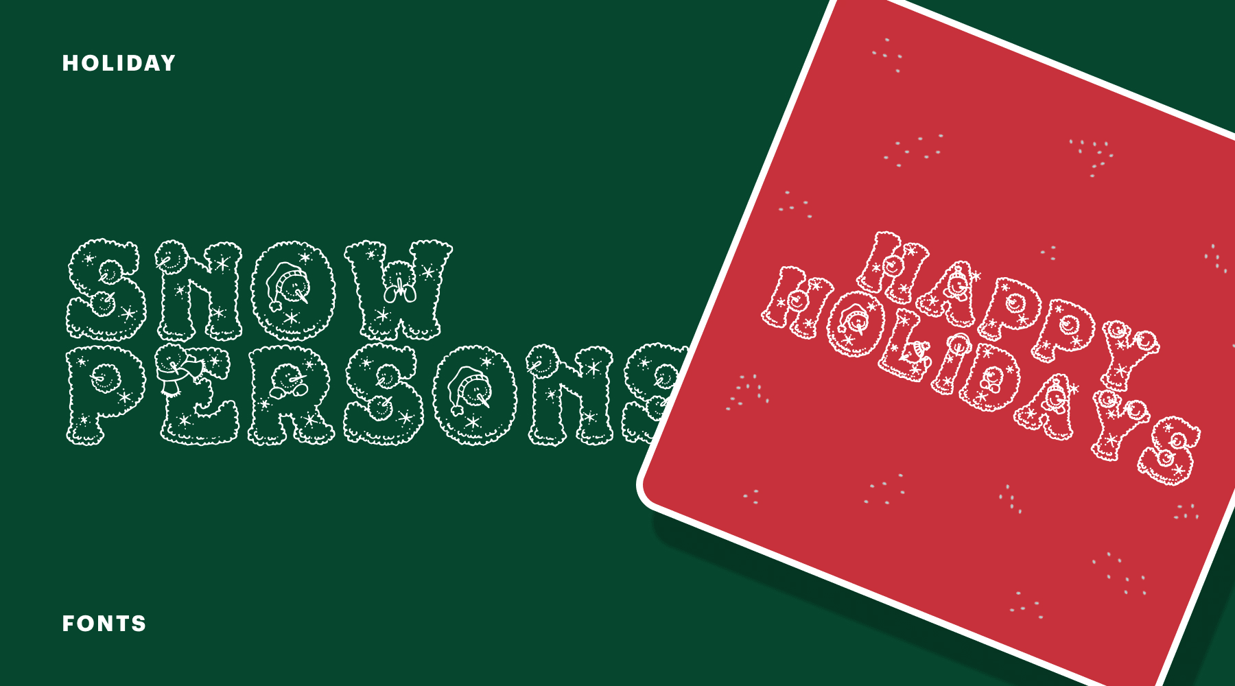 „Frohe Weihnachten“-Schriftzug in Snowpersons Font