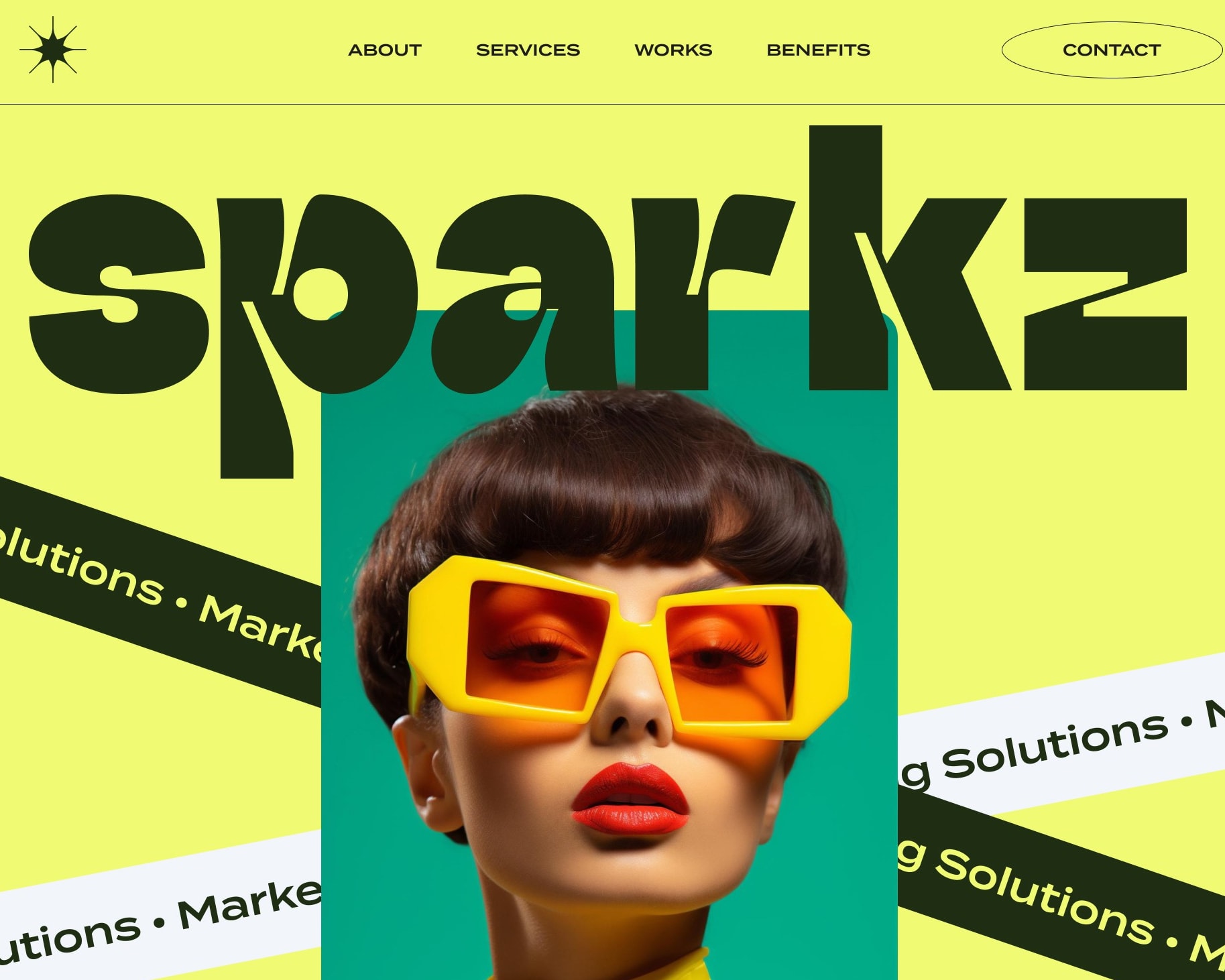 Irregular font trend website design