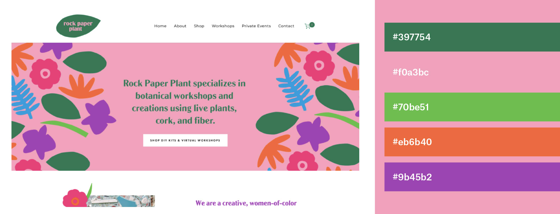 Bold, funky and youthful website color scheme