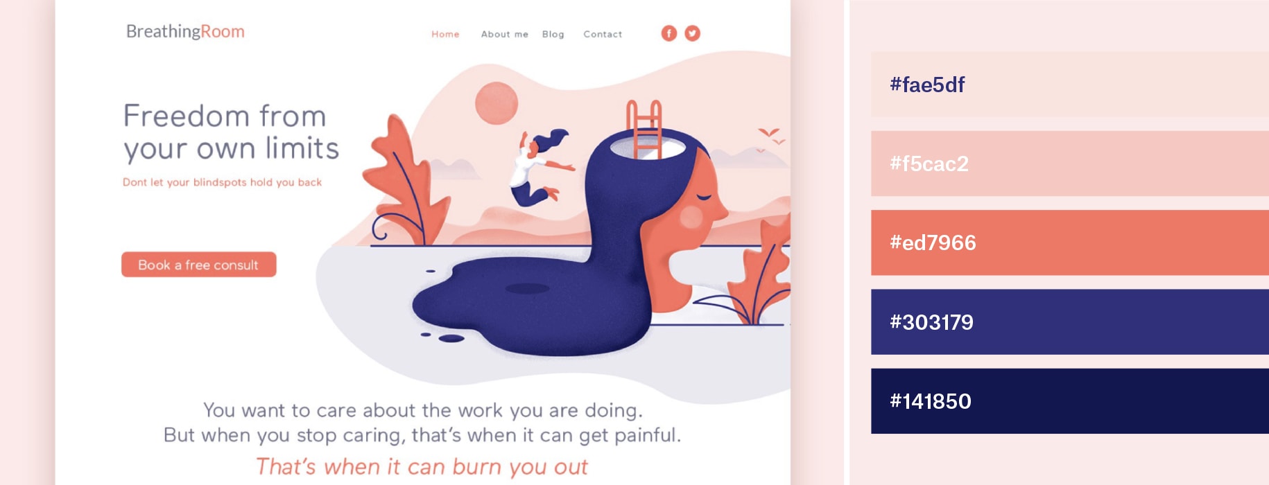 Relaxing yet assertive website color scheme