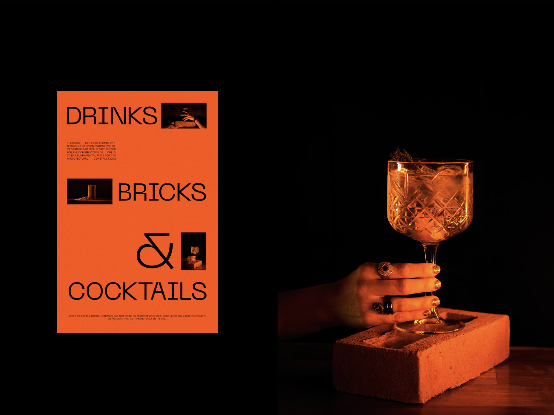Identité visuelle créée pour le bar Brick