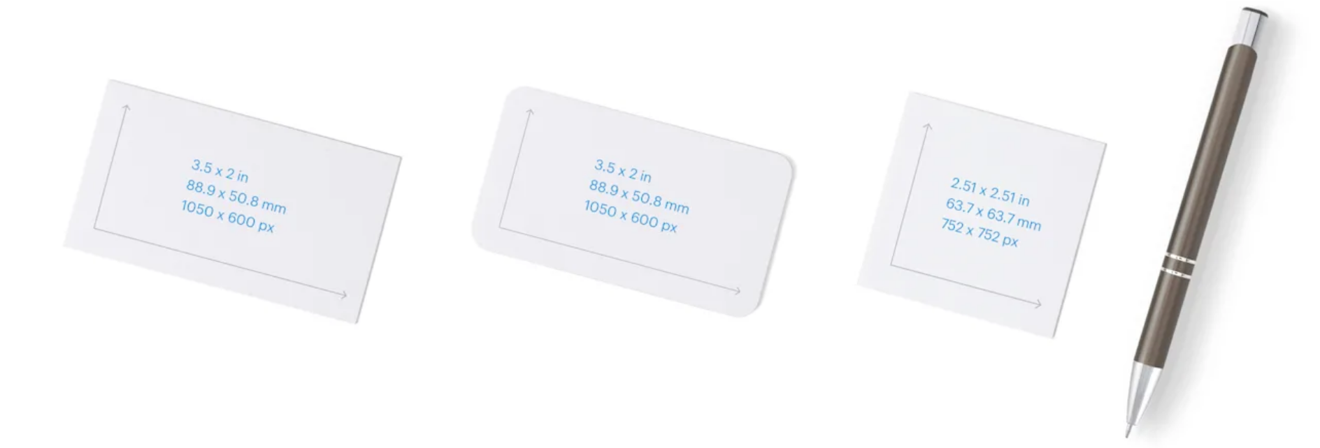 business card sizes by shape